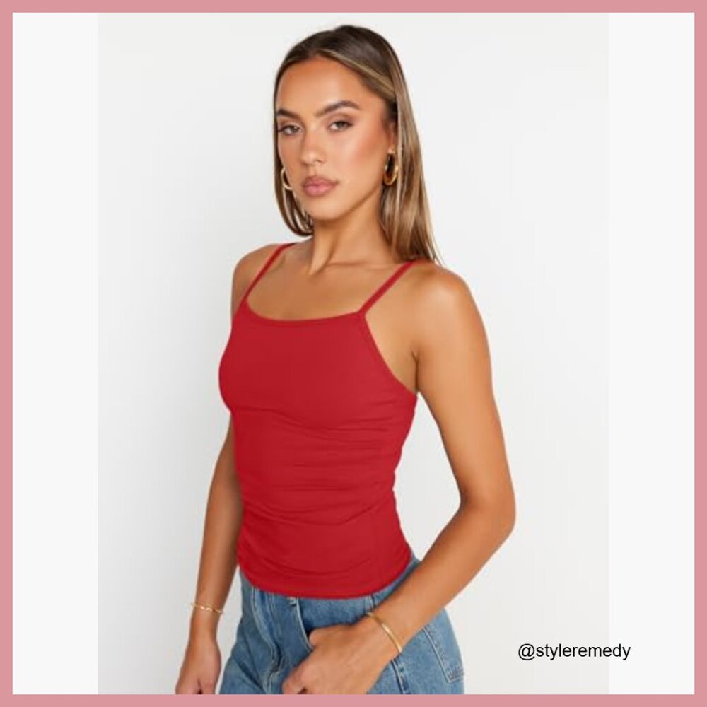 Polyester Blend Adjustable Spaghetti Strap Square… - image 4